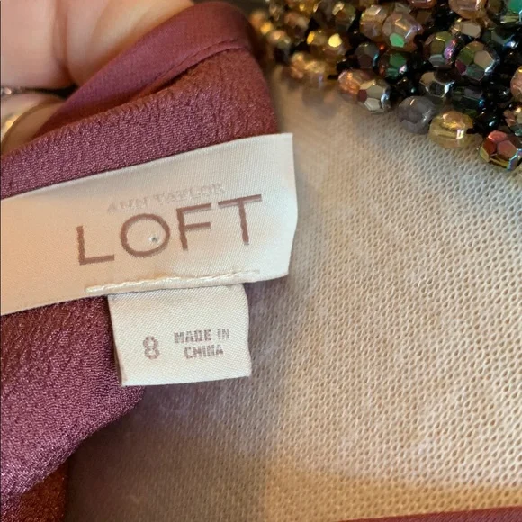 Like New Ann Taylor Loft Elegant Plum Sleeveless Dress size 8 - Picture 3 of 8